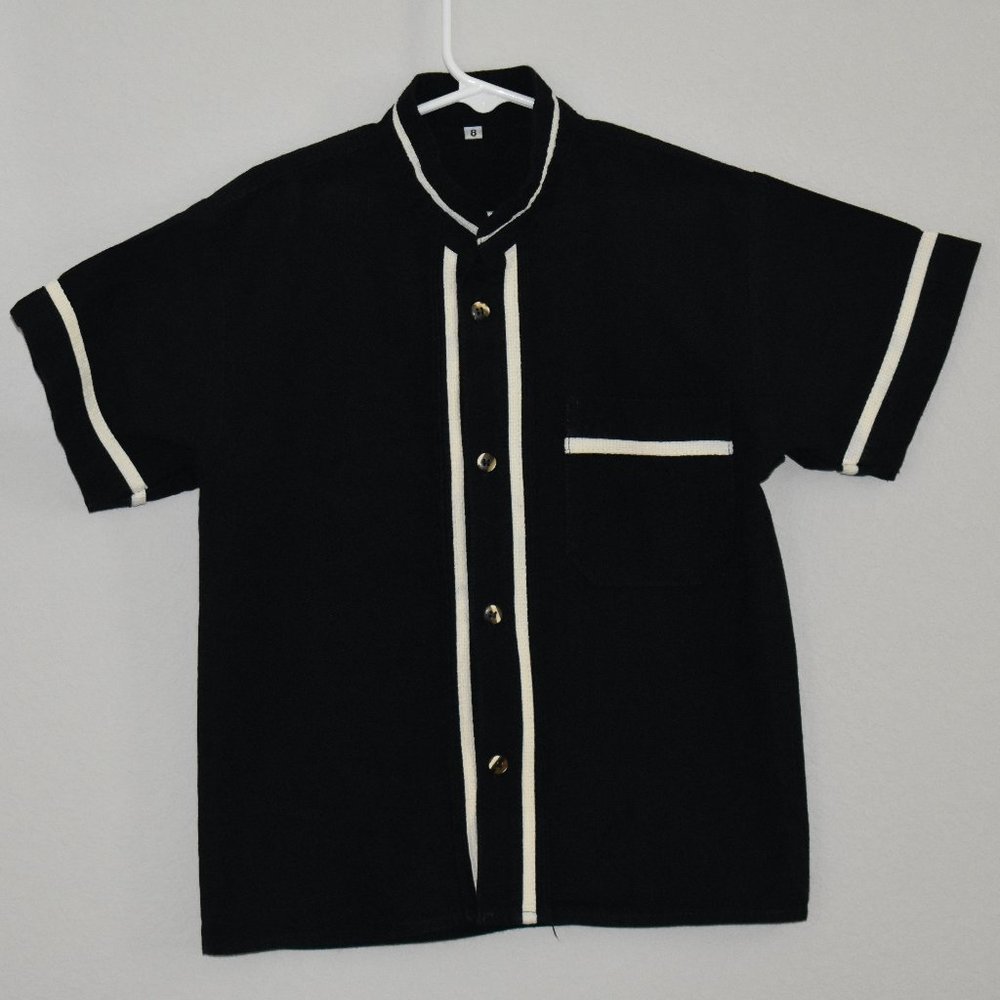 Traditional Mexican Guayabera Shirt for Boys Size8
